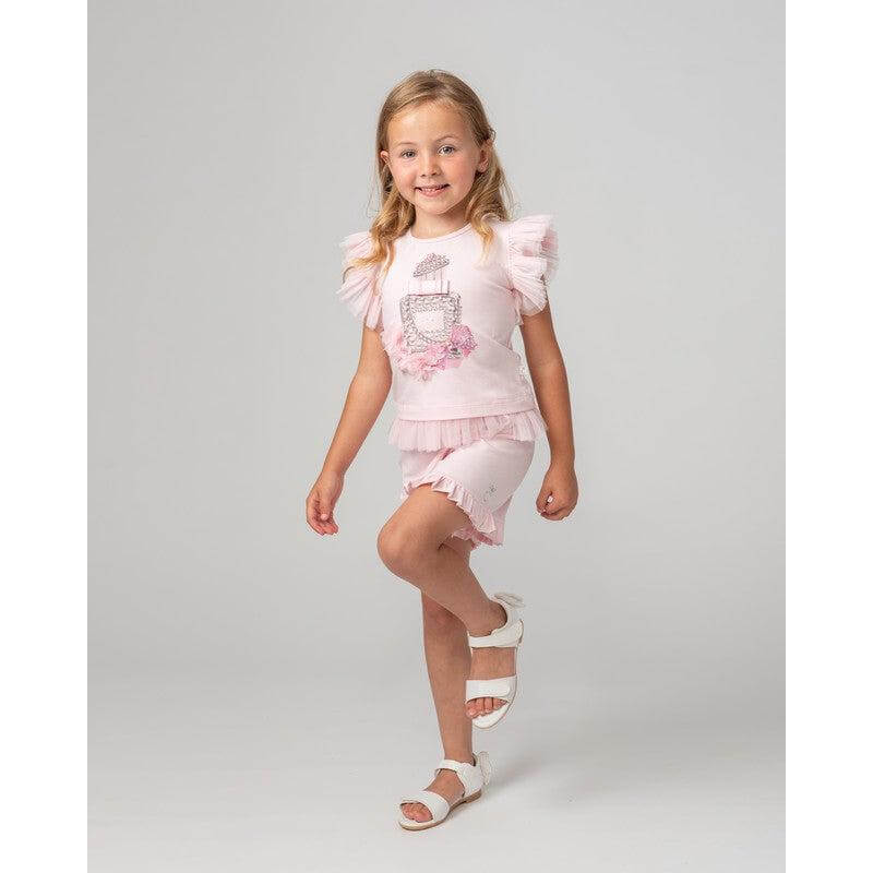 Caramelo Kids Girls Pink Perfume Bottle Short Set Caramelo Kids Girls Pink Perfume Bottle Short Set