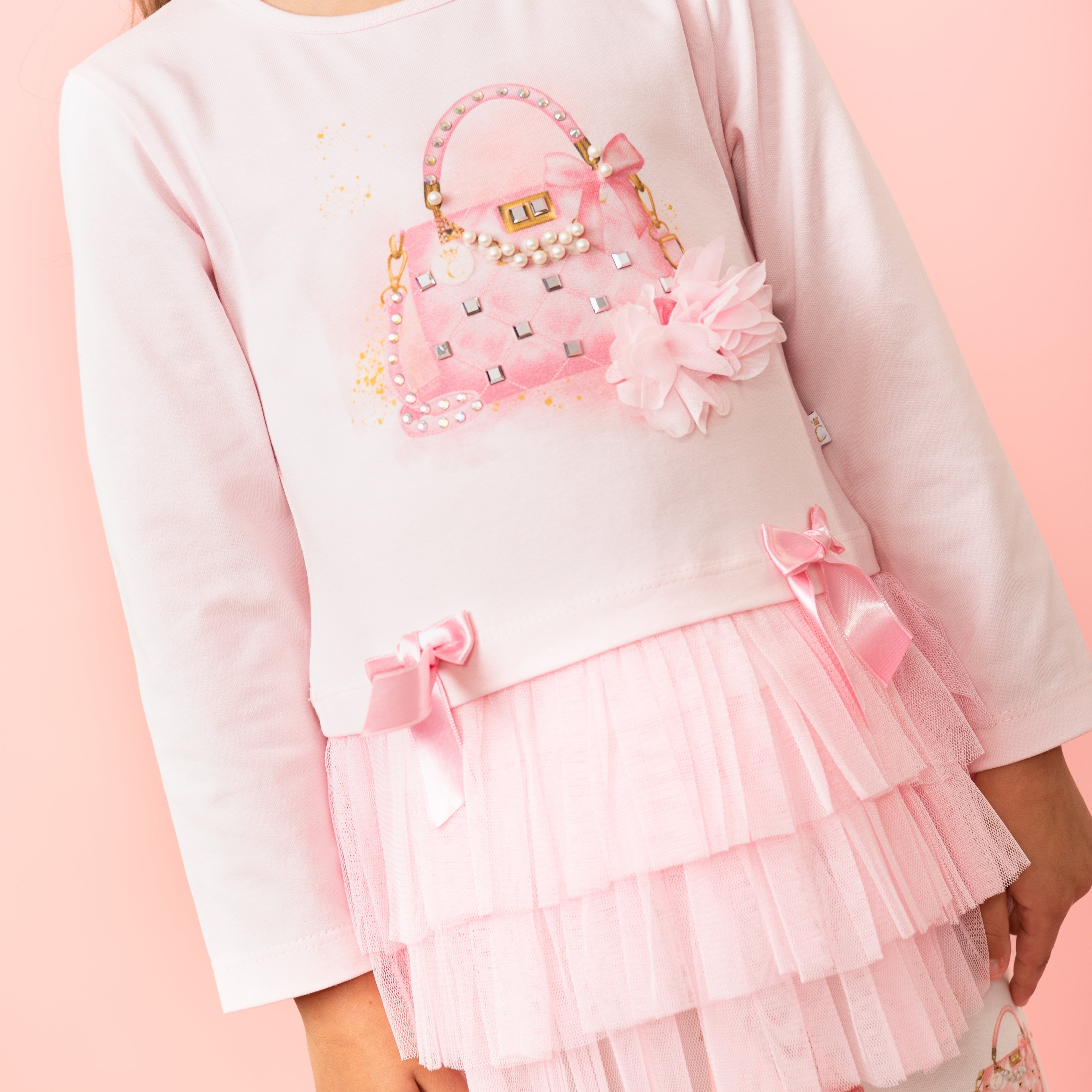 Caramelo Kids Girls Pink Ruffle Legging Set Caramelo Kids Girls Pink Ruffle Legging Set