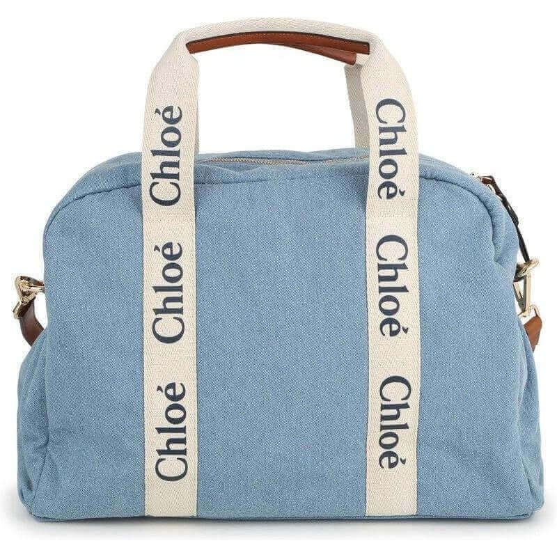 Chloe Baby Blue Denim Logo Changing Bag Chloe Baby Blue Denim Logo Changing Bag