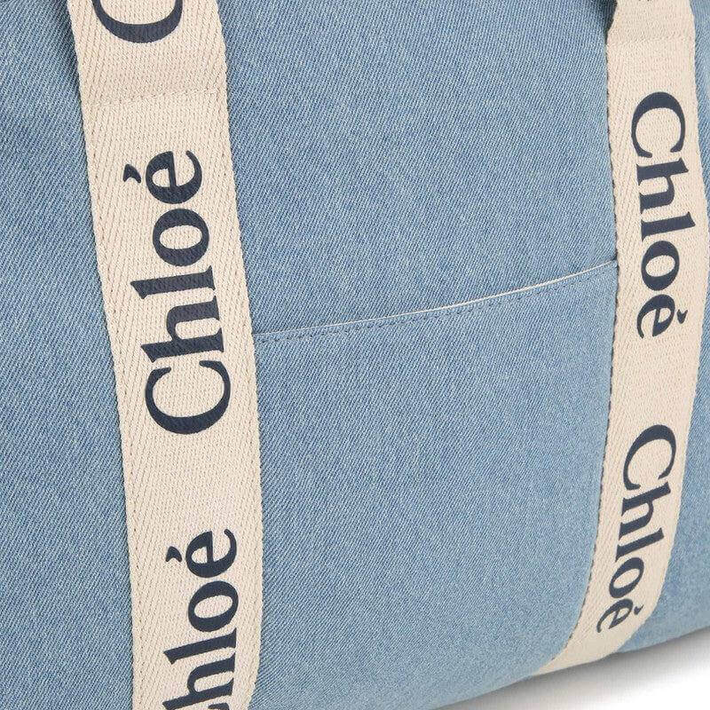 Chloe Baby Blue Denim Logo Changing Bag Chloe Baby Blue Denim Logo Changing Bag