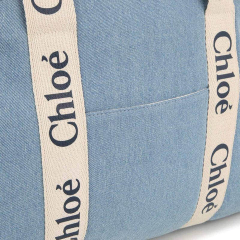 Chloe Baby Blue Denim Logo Changing Bag Chloe Baby Blue Denim Logo Changing Bag