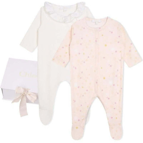 Chloe Baby Girls Chloe Set Of Two Babygrows Chloe Baby Girls Chloe Set Of Two Babygrows