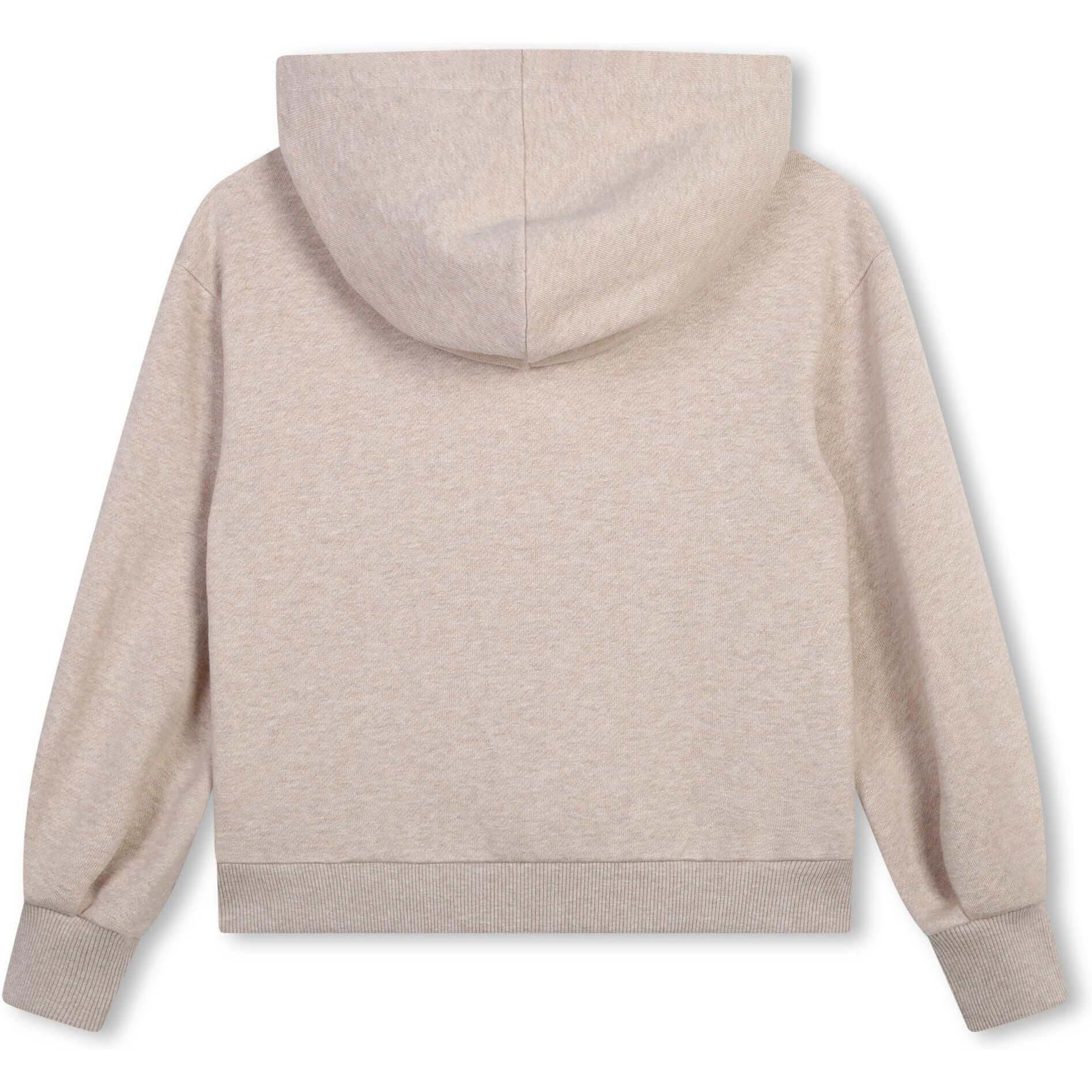 Chloe Girls Beige Organic Flower Hoodie Chloe Girls Beige Organic Flower Hoodie