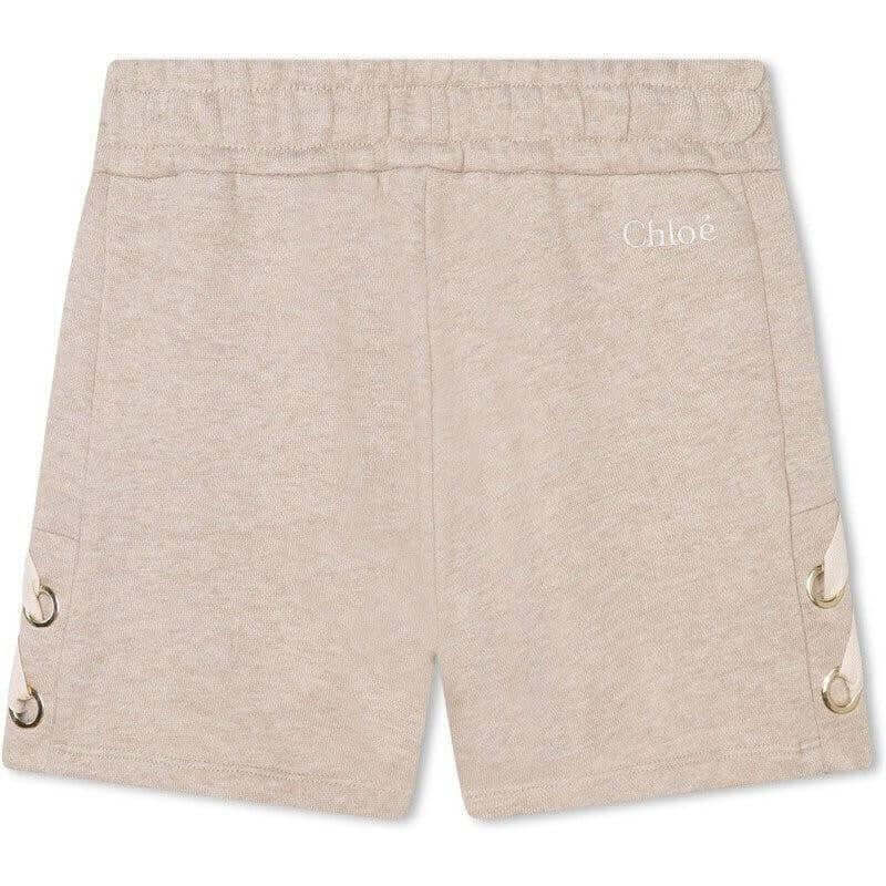 Chloe Girls Beige Shorts With Side Ribbons Chloe Girls Beige Shorts With Side Ribbons