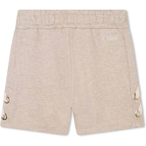 Chloe Girls Beige Shorts With Side Ribbons Chloe Girls Beige Shorts With Side Ribbons