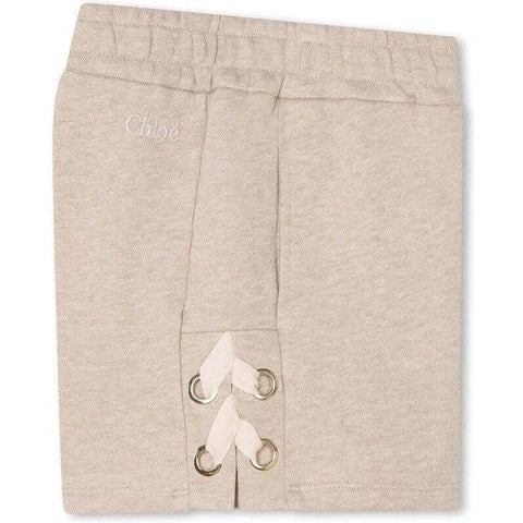 Chloe Girls Beige Shorts With Side Ribbons Chloe Girls Beige Shorts With Side Ribbons