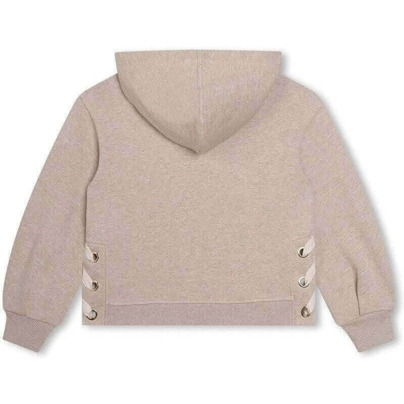 Chloe Girls Beige Sweatshirt With Side Ribbons Chloe Girls Beige Sweatshirt With Side Ribbons