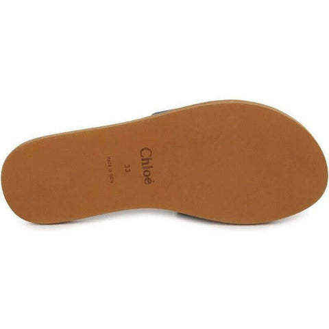 Chloe Girls Blue Denim Logo Slides Chloe Girls Blue Denim Logo Slides