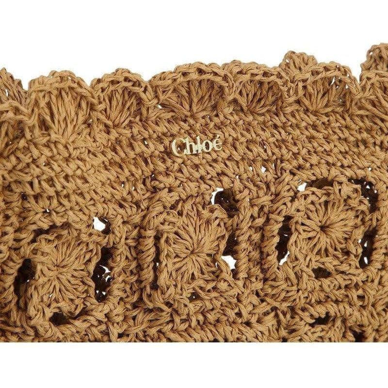 Chloe Girls Brown Crochet Leather Strap Bag Chloe Girls Brown Crochet Leather Strap Bag