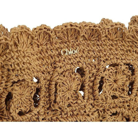 Chloe Girls Brown Crochet Leather Strap Bag Chloe Girls Brown Crochet Leather Strap Bag