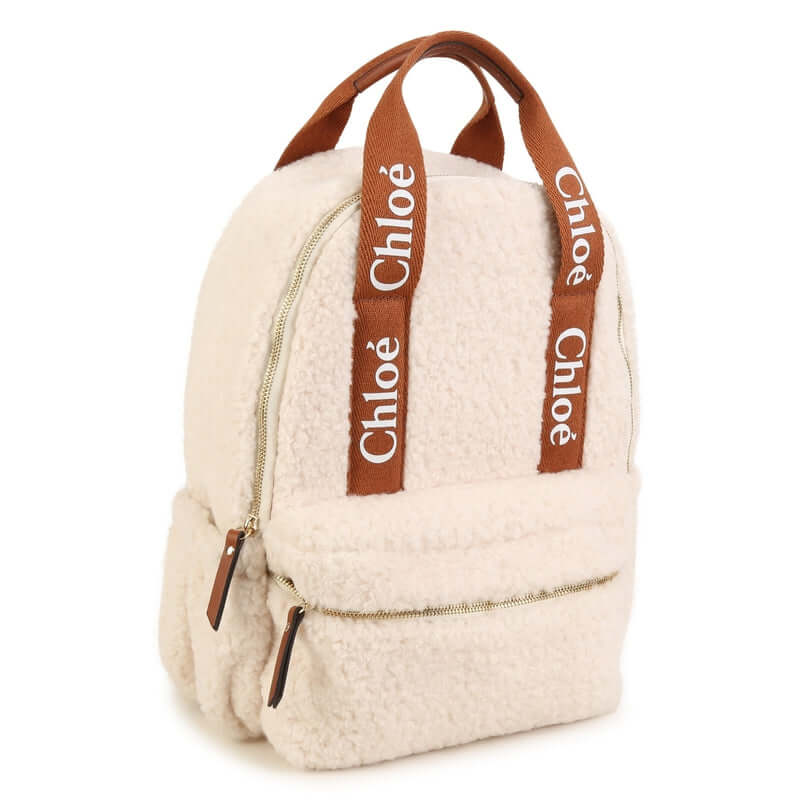 Chloe Girls Cream Faux Fur Rucksack Chloe Girls Cream Faux Fur Rucksack