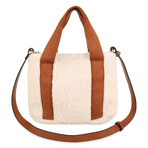 Chloe Girls Cream Faux Fur Shoulder Bag Chloe Girls Cream Faux Fur Shoulder Bag