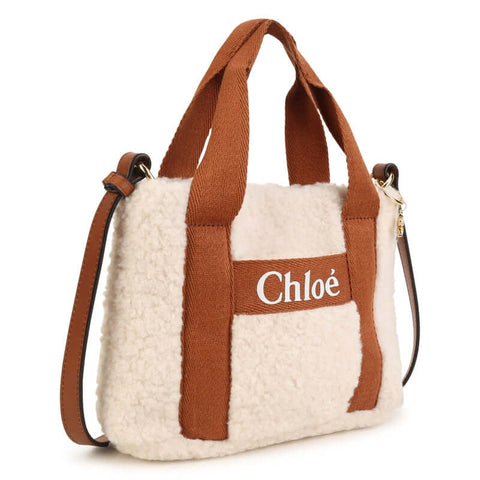 Chloe Girls Cream Faux Fur Shoulder Bag Chloe Girls Cream Faux Fur Shoulder Bag