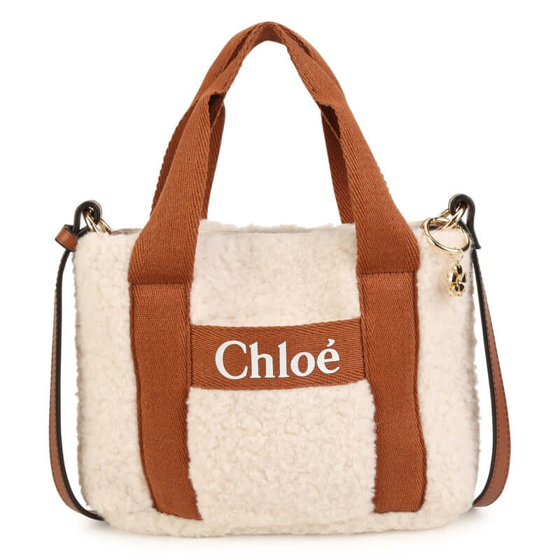 Chloe Girls Cream Faux Fur Shoulder Bag Chloe Girls Cream Faux Fur Shoulder Bag