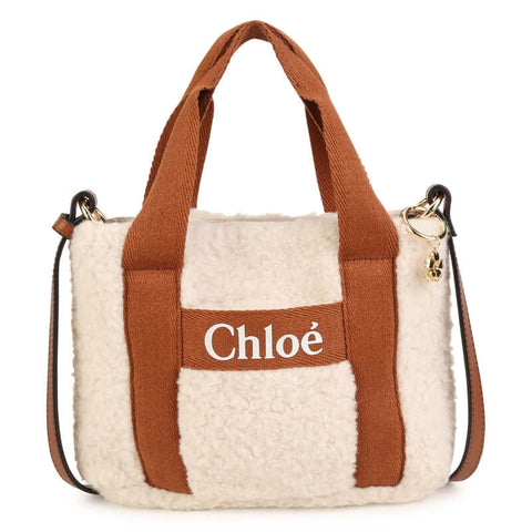 Chloe Girls Cream Faux Fur Shoulder Bag Chloe Girls Cream Faux Fur Shoulder Bag