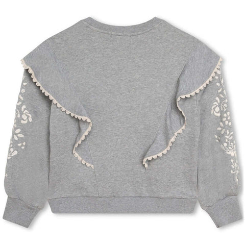 Chloe Girls Grey Frill Sweatshirt Chloe Girls Grey Frill Sweatshirt