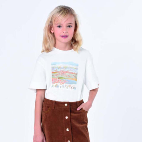 Chloe Girls Ivory Illustrated T-Shirt Chloe Girls Ivory Illustrated T-Shirt