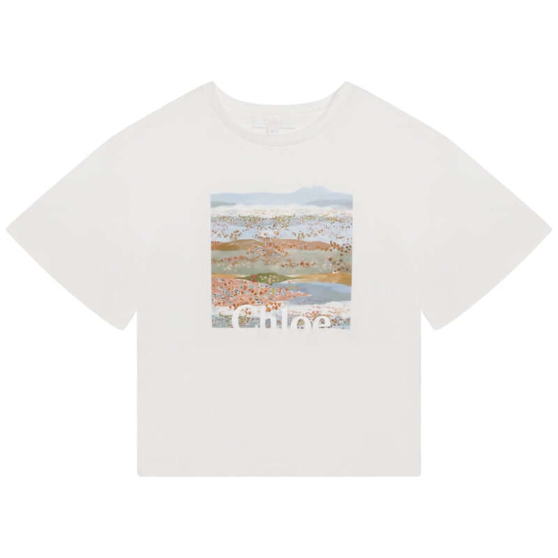 Chloe Girls Ivory Illustrated T-Shirt Chloe Girls Ivory Illustrated T-Shirt