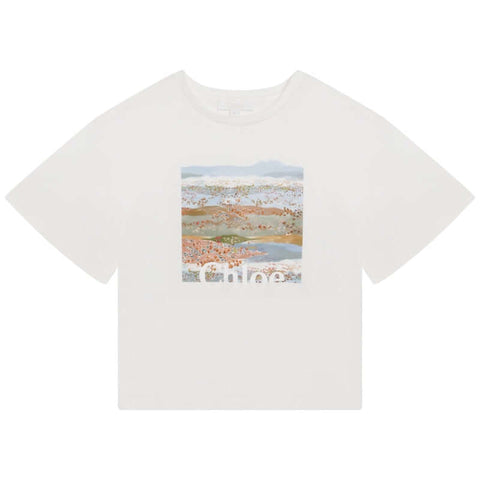 Chloe Girls Ivory Illustrated T-Shirt Chloe Girls Ivory Illustrated T-Shirt