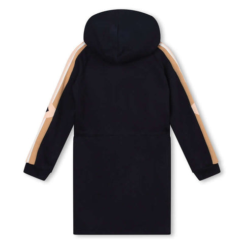 Chloe Girls Navy Logo Hooded Fleece Dress Chloe Girls Navy Logo Hooded Fleece Dress