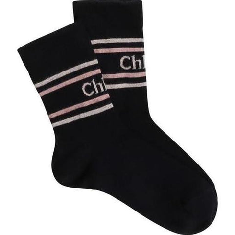Chloe Girls Navy Logo Socks Chloe Girls Navy Logo Socks