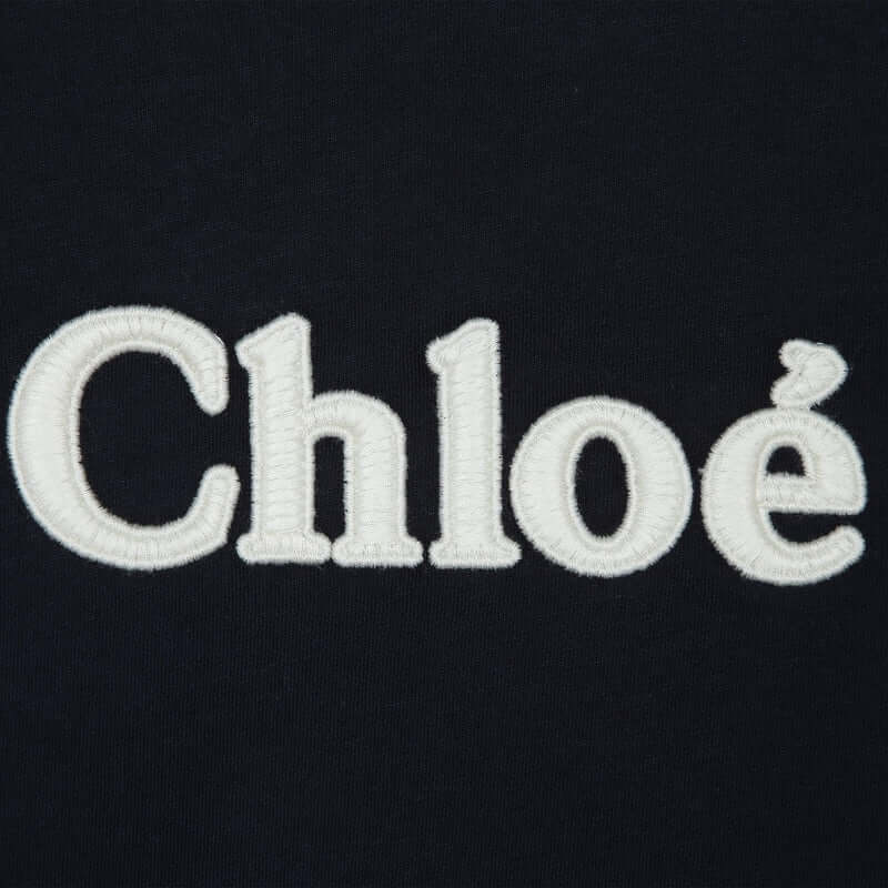 Chloe Girls Navy Organic Logo Short Sleeves T-Shirt Chloe Girls Navy Organic Logo Short Sleeves T-Shirt