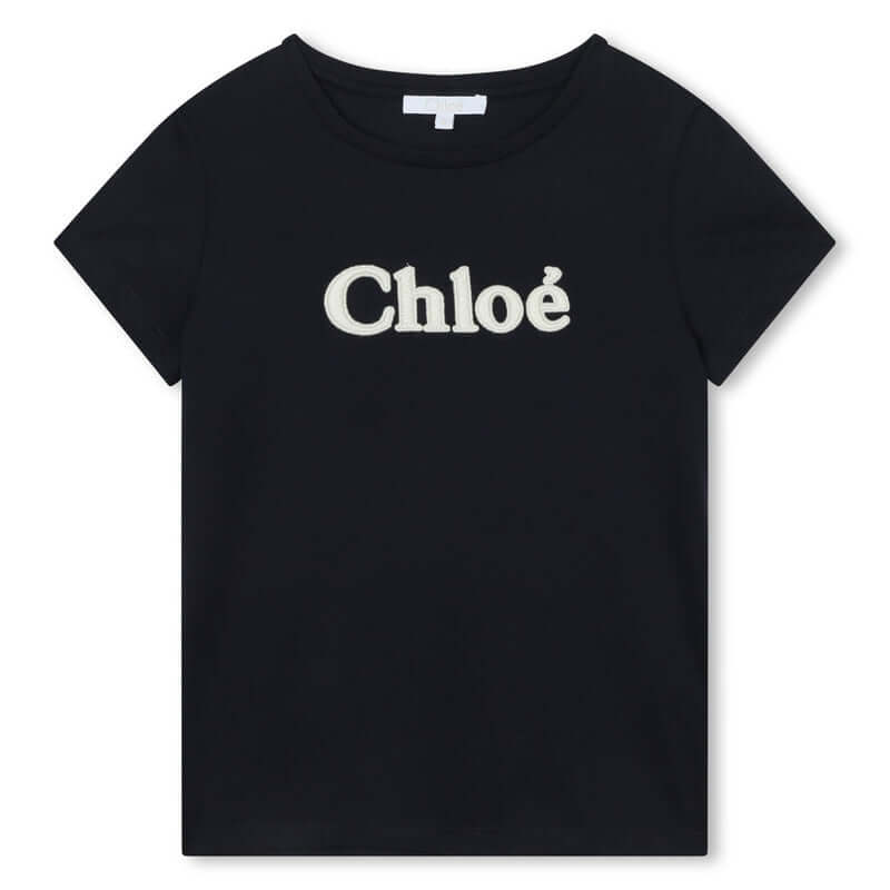 Chloe Girls Navy Organic Logo Short Sleeves T-Shirt Chloe Girls Navy Organic Logo Short Sleeves T-Shirt