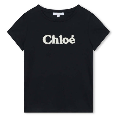 Chloe Girls Navy Organic Logo Short Sleeves T-Shirt Chloe Girls Navy Organic Logo Short Sleeves T-Shirt