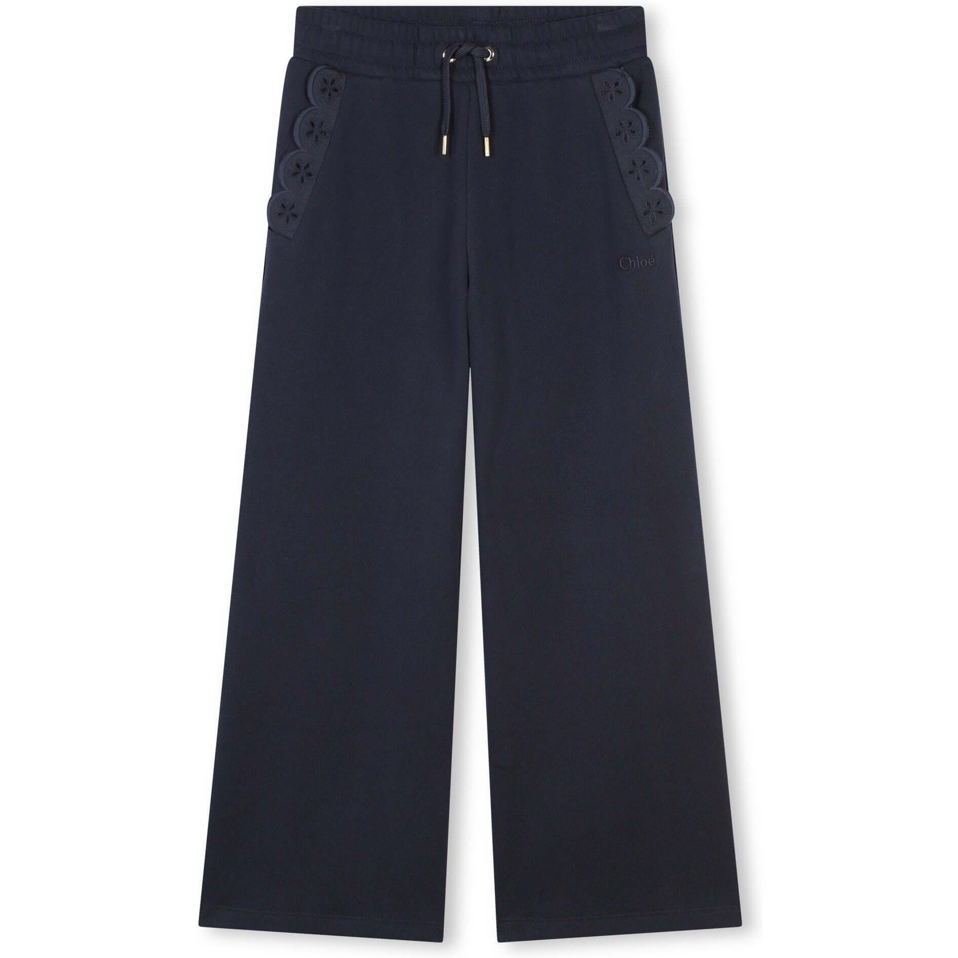Chloe Girls Organic Navy Flare Trousers Chloe Girls Organic Navy Flare Trousers