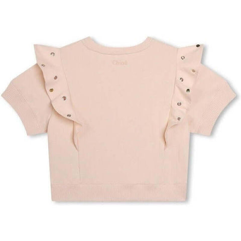 Chloe Girls Peach Eyelet Ruffle Sweatshirt Chloe Girls Peach Eyelet Ruffle Sweatshirt