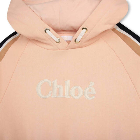Chloe Girls Peach Logo Hooded fleece Dress Chloe Girls Peach Logo Hooded fleece Dress