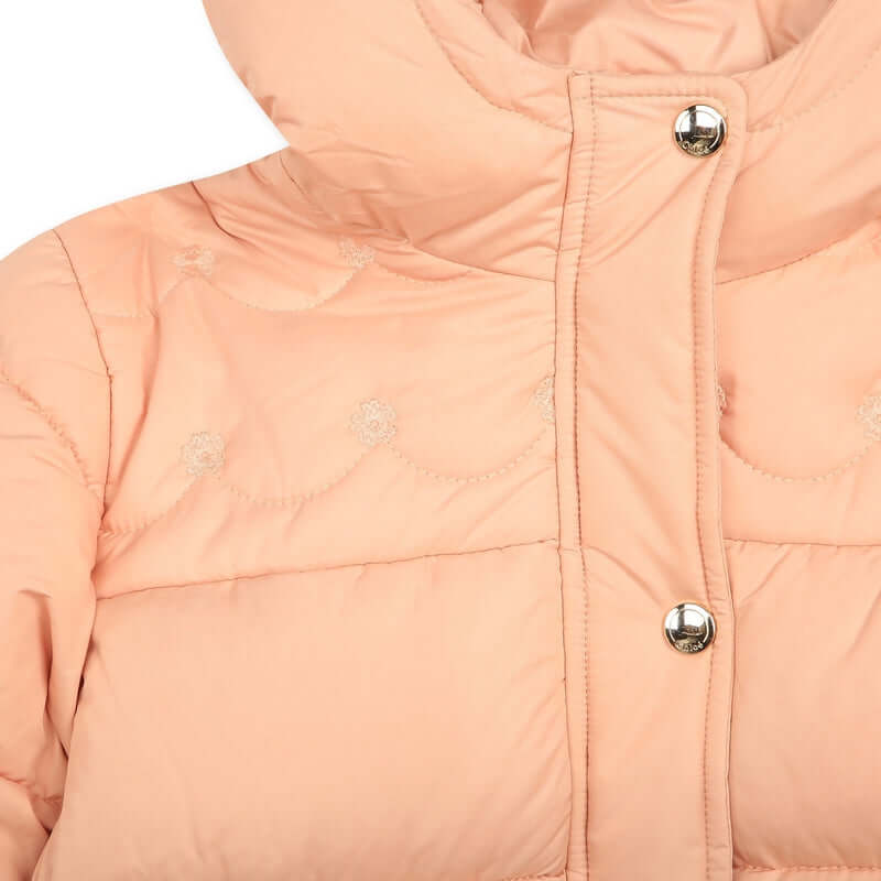Chloe Girls Peach Quilted Puffer Jacket Chloe Girls Peach Quilted Puffer Jacket