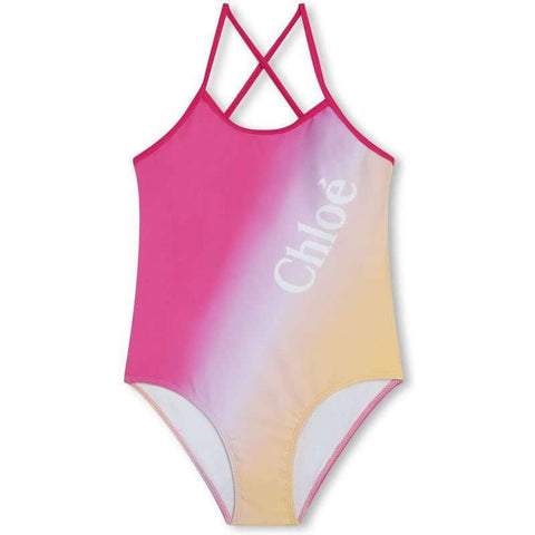 Chloe Girls Pink Tie Dye Swimming Costume Chloe Girls Pink Tie Dye Swimming Costume