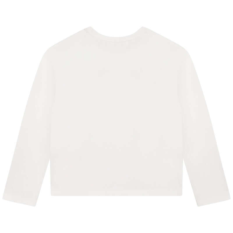 Chloe Girls White Flower Print Long Sleeve T-Shirt Chloe Girls White Flower Print Long Sleeve T-Shirt