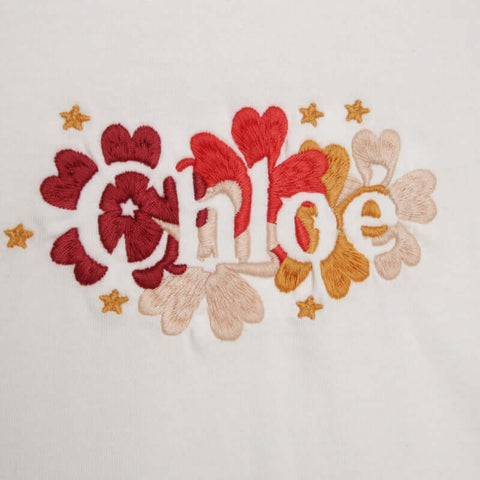 Chloe Girls White Flower Print Long Sleeve T-Shirt Chloe Girls White Flower Print Long Sleeve T-Shirt