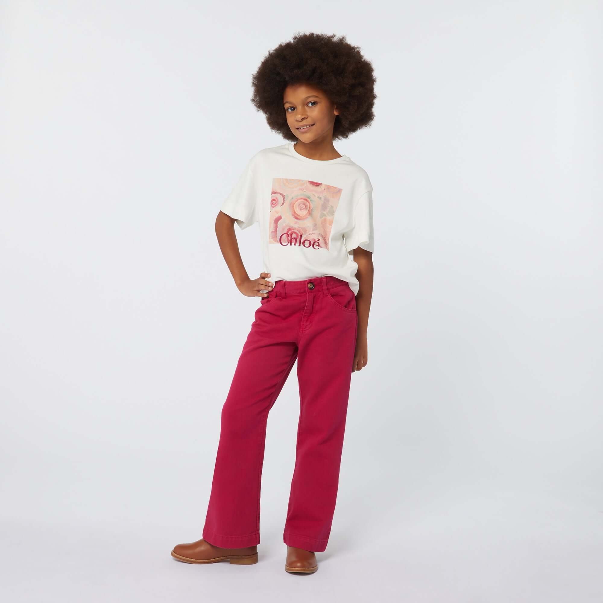 Chloe Girls White Short Sleeve T-shirt Chloe Girls White Short Sleeve T-shirt