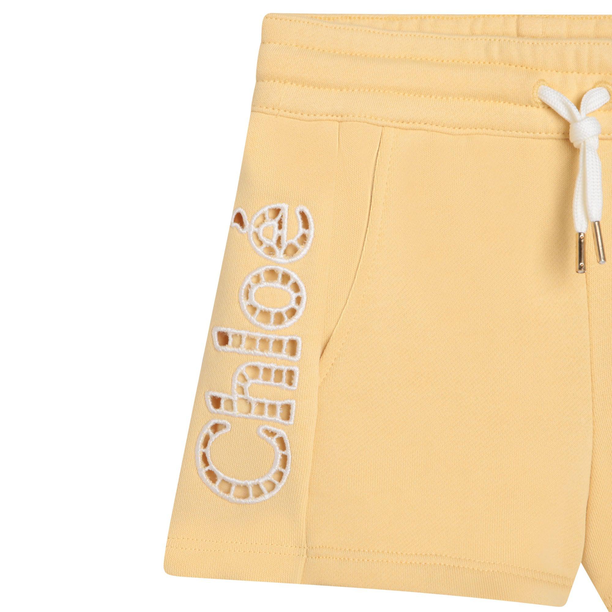 Chloe Girls Yellow Logo Shorts Chloe Girls Yellow Logo Shorts