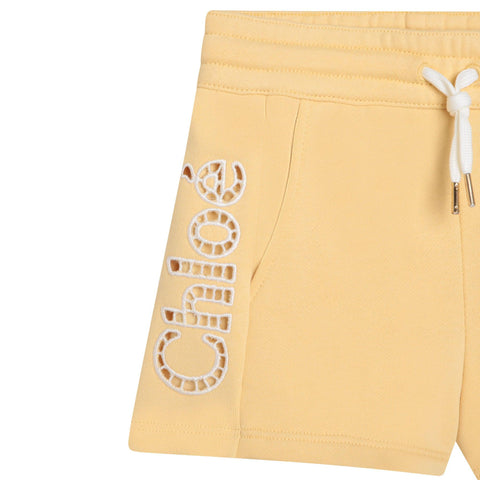 Chloe Girls Yellow Logo Shorts Chloe Girls Yellow Logo Shorts