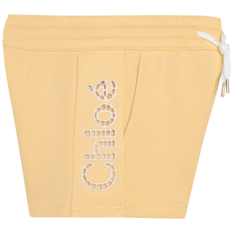 Chloe Girls Yellow Logo Shorts Chloe Girls Yellow Logo Shorts