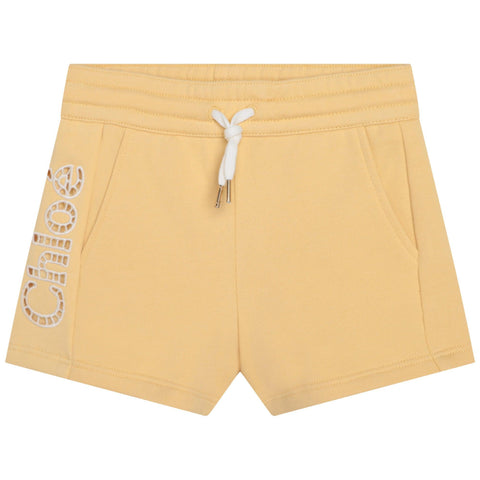 Chloe Girls Yellow Logo Shorts Chloe Girls Yellow Logo Shorts