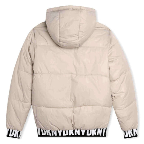 DKNY Boys Black & Beige Reversible Puffer Jacket DKNY Boys Black & Beige Reversible Puffer Jacket
