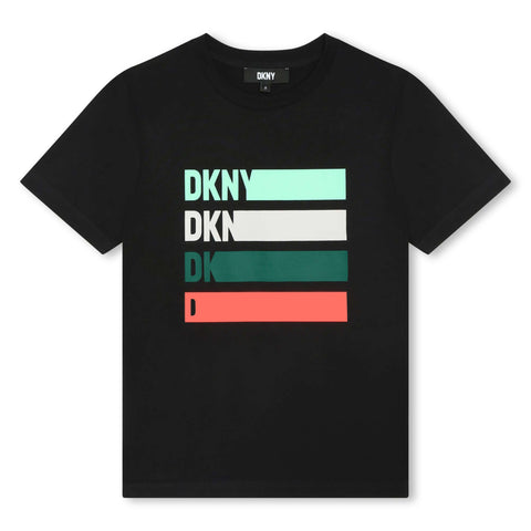 DKNY Boys Black Colour Stripe T-Shirt DKNY Boys Black Colour Stripe T-Shirt