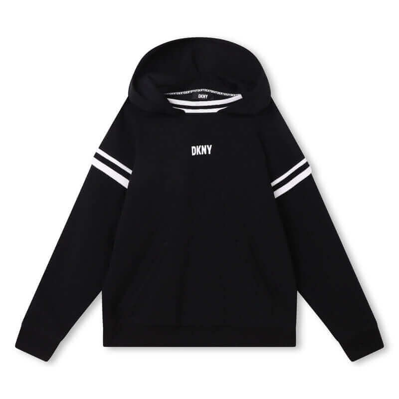 DKNY Boys Black & White Logo Hoodie DKNY Boys Black & White Logo Hoodie
