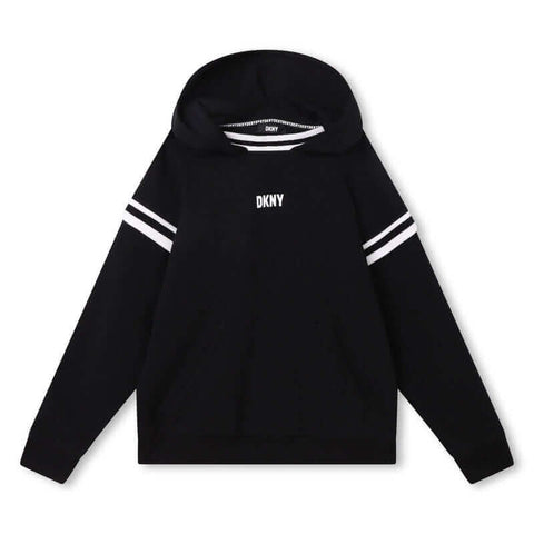 DKNY Boys Black & White Logo Hoodie DKNY Boys Black & White Logo Hoodie
