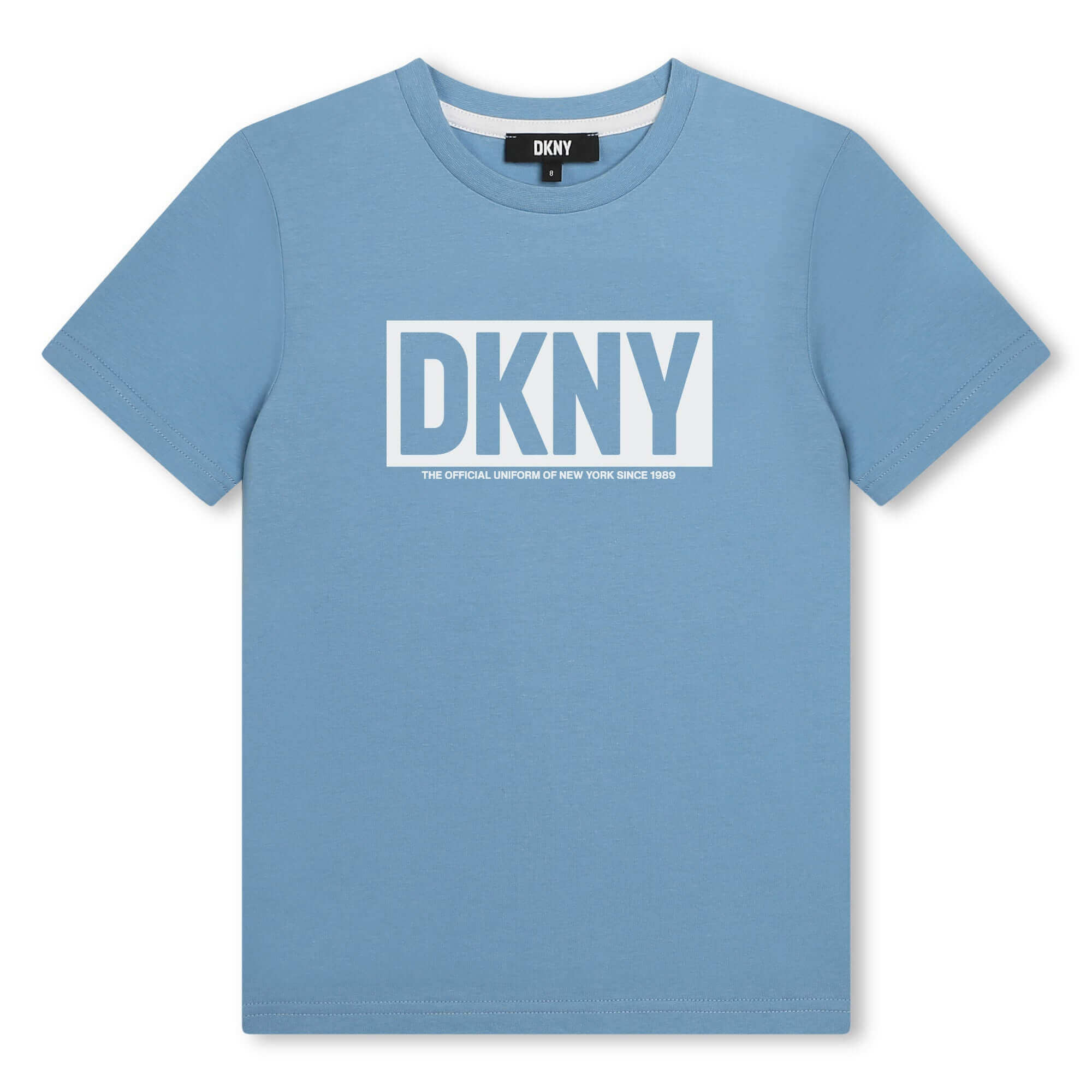 DKNY Boys Blue Bold Logo Cotton T-Shirt DKNY Boys Blue Bold Logo Cotton T-Shirt