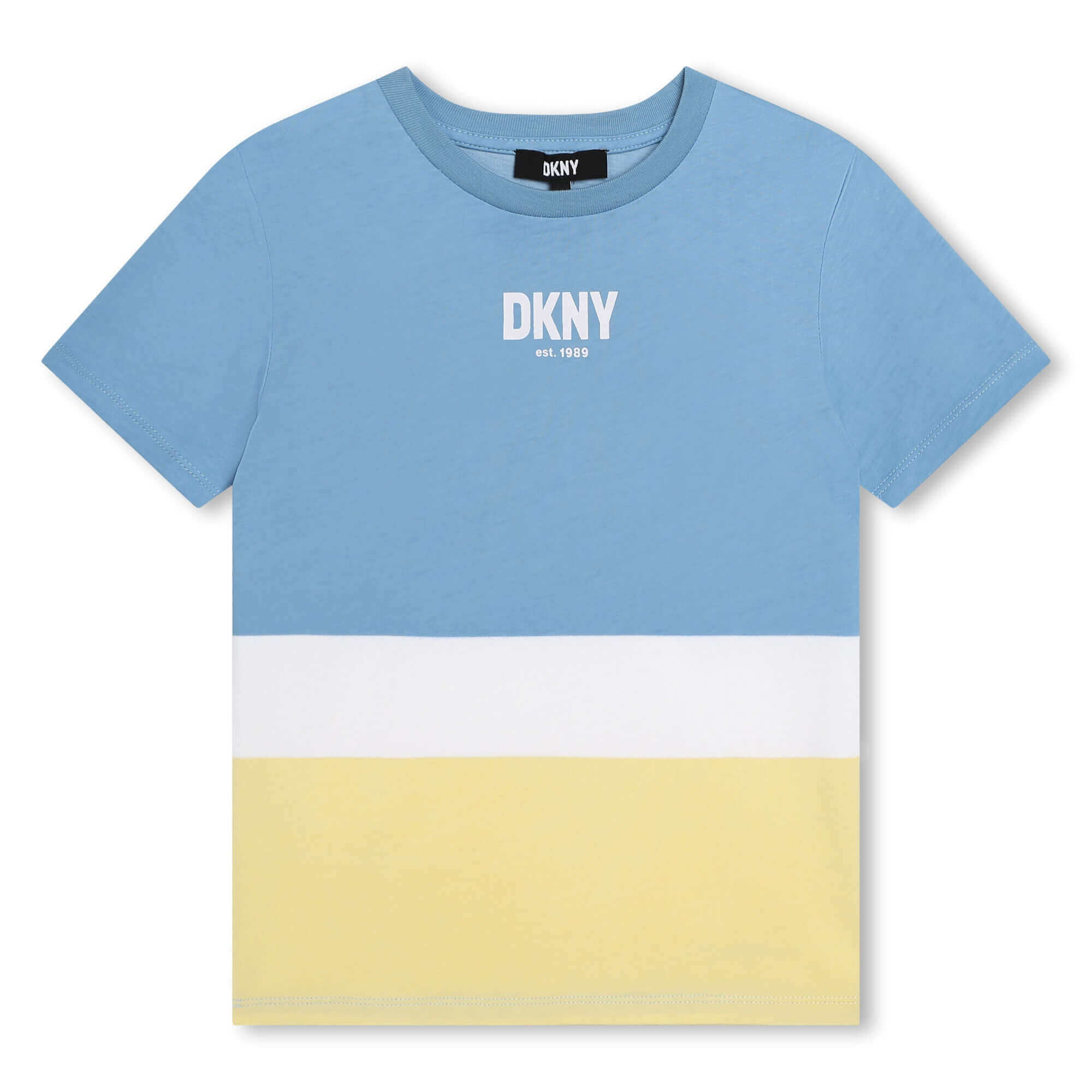 DKNY Boys Blue & Lemon Block T-Shirt DKNY Boys Blue & Lemon Block T-Shirt