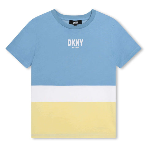 DKNY Boys Blue & Lemon Block T-Shirt DKNY Boys Blue & Lemon Block T-Shirt