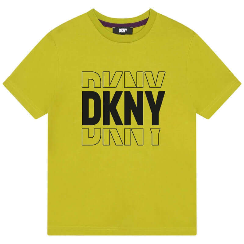 DKNY Boys Organic Yellow Logo T-Shirt DKNY Boys Organic Yellow Logo T-Shirt