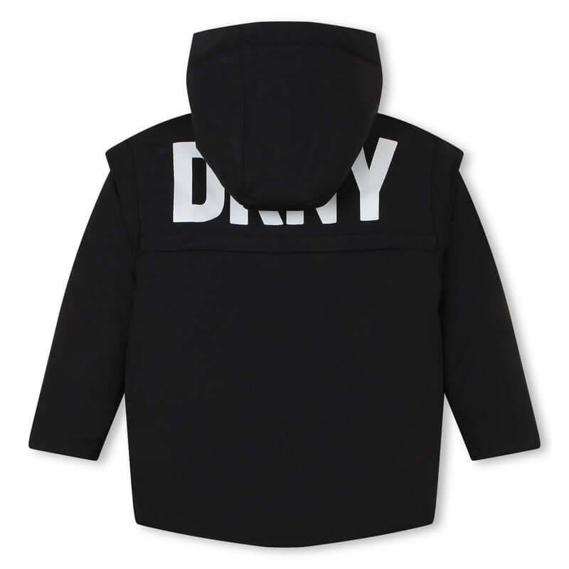 DKNY Boys Reversible Black Parka DKNY Boys Reversible Black Parka