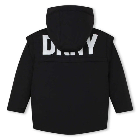 DKNY Boys Reversible Black Parka DKNY Boys Reversible Black Parka